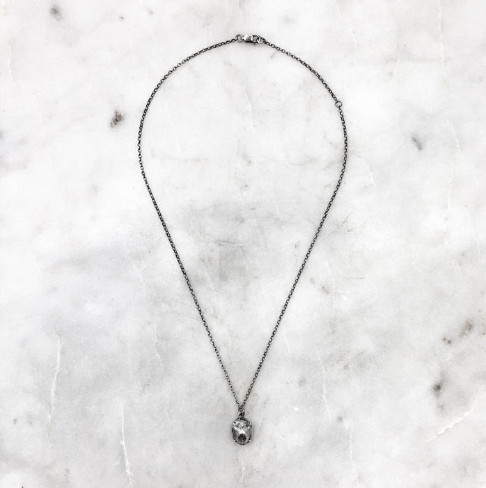 Scarab Beetle Silver Necklace