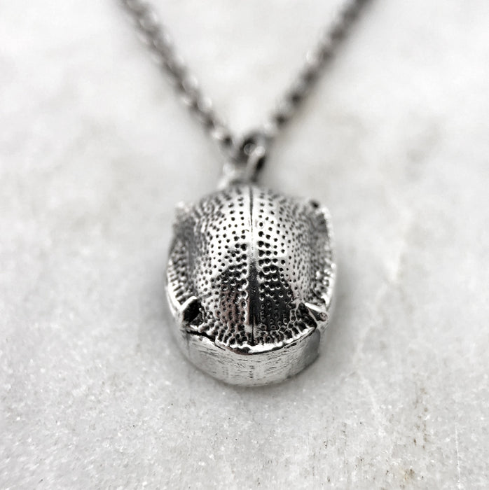 Scarab Beetle Silver Necklace