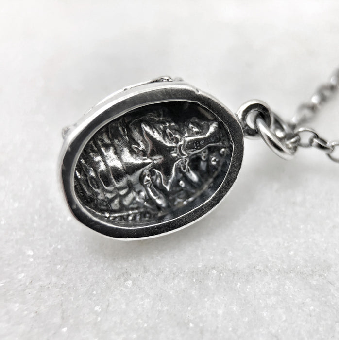 Scarab Beetle Silver Necklace