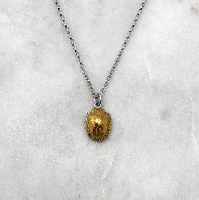 Scarab Beetle Silver / Gold Necklace