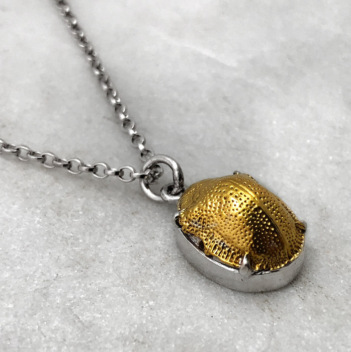 Scarab Beetle Silver / Gold Necklace