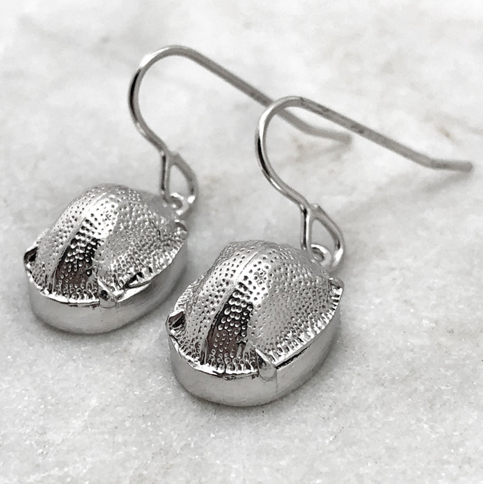 Scarab Beetle Silver Earrings