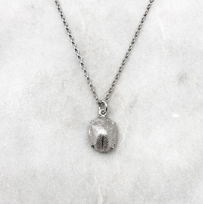 Scarab Beetle Silver Necklace