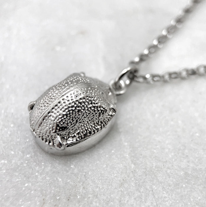 Scarab Beetle Silver Necklace