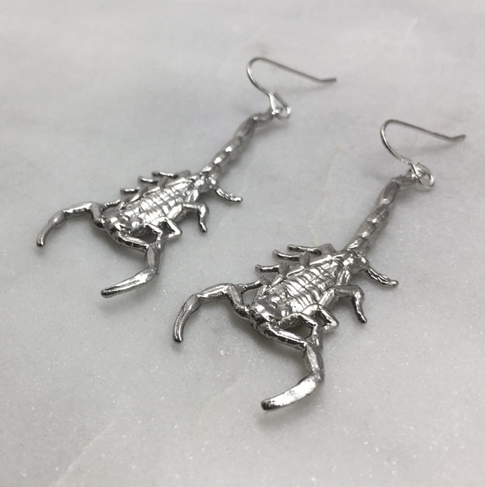 Silver Scorpion Earrings