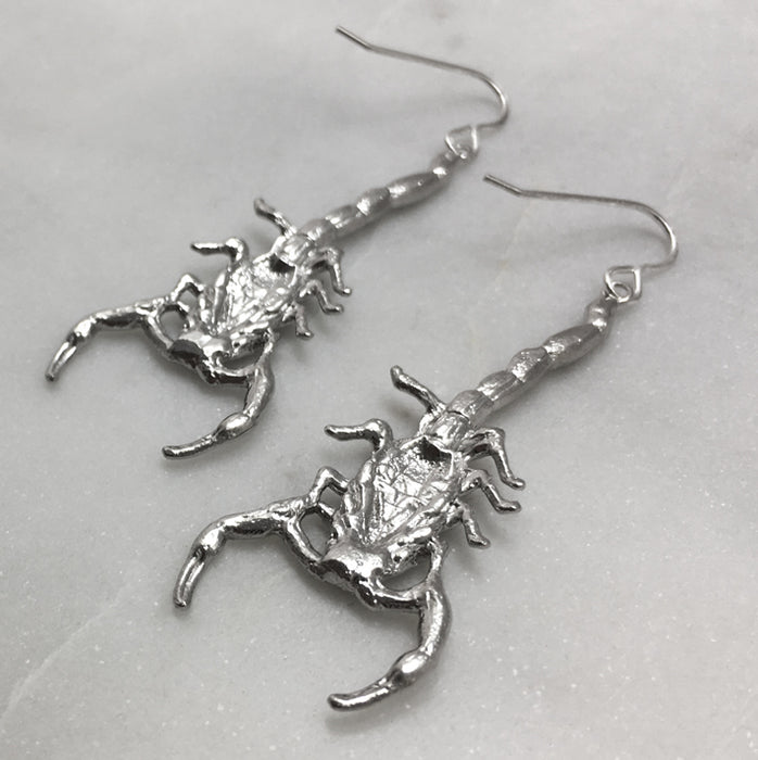 Silver Scorpion Earrings