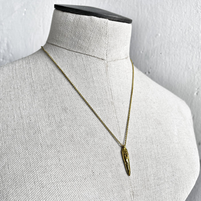 Skull Shard Necklace, Gold Necklace, Macabre Jewelry, Mourning Jewelry, Memento Mori