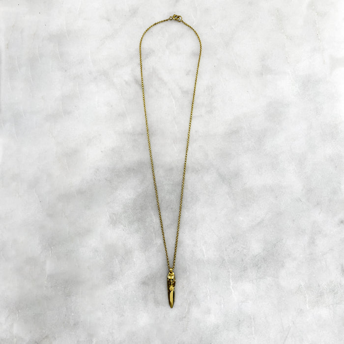 Skull Shard Necklace, Gold Necklace, Macabre Jewelry, Mourning Jewelry, Memento Mori