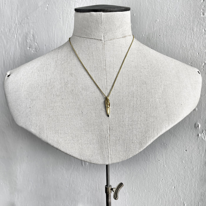 Skull Shard Necklace, Gold Necklace, Macabre Jewelry, Mourning Jewelry, Memento Mori