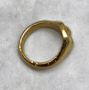 gold skull and crossbones ring side view