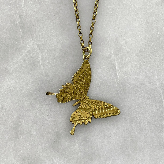 Gold Butterfly Pendant Necklace