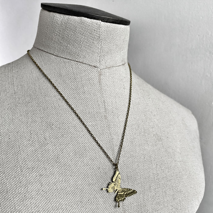 Gold Butterfly Pendant Necklace