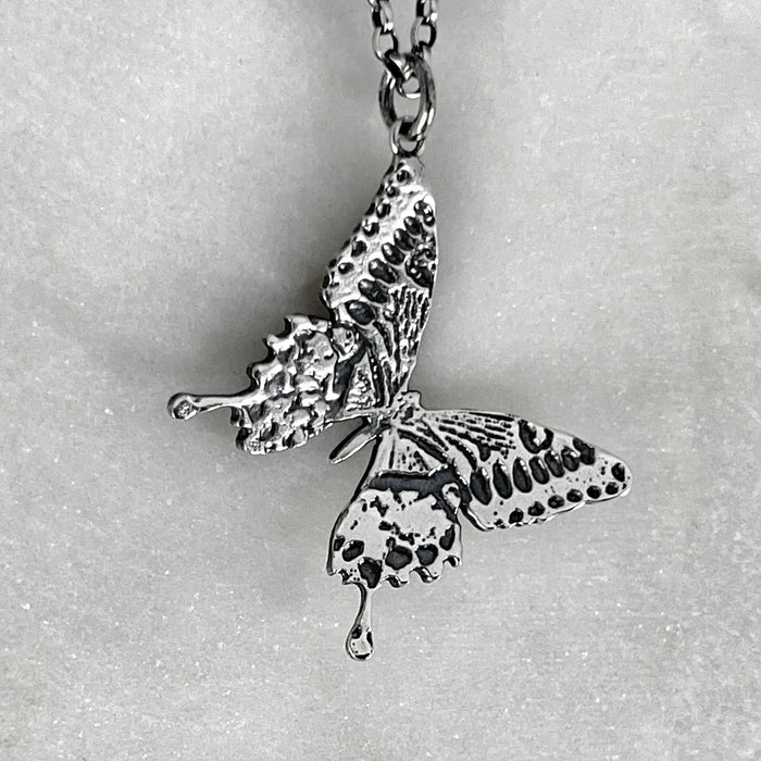 Silver Butterfly Pendant Necklace