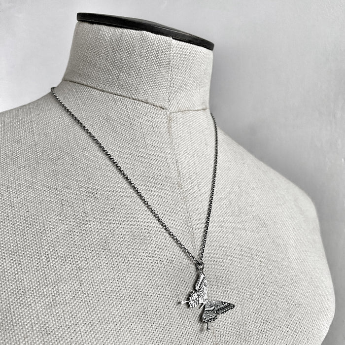 Silver Butterfly Pendant Necklace
