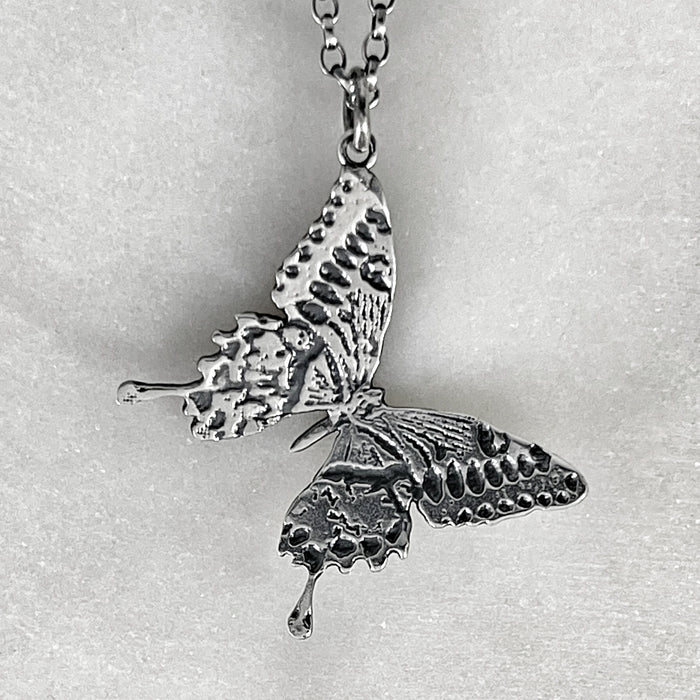 Silver Butterfly Pendant Necklace