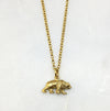 gold bear pendant with chain