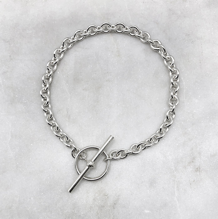 Silver Link T-Bar Bracelet