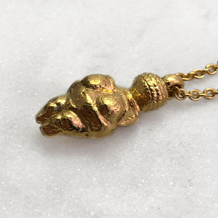 Large Venus Of Willendorf Gold Necklace