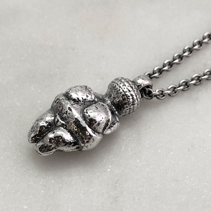Large Venus Of Willendorf Oxidised Necklace
