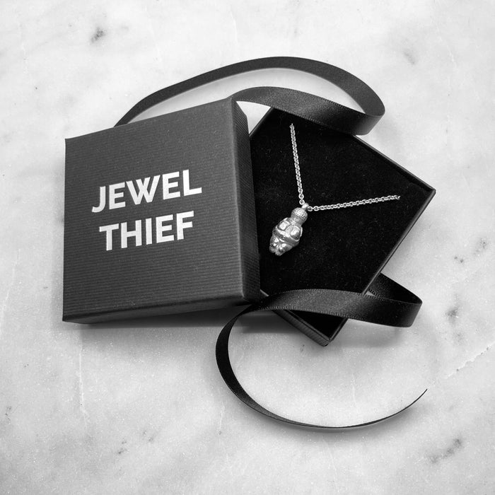 Large Venus Of Willendorf Silver Necklace