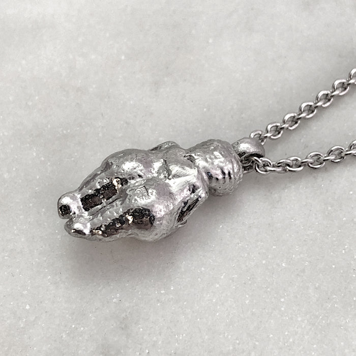 Large Venus Of Willendorf Silver Necklace