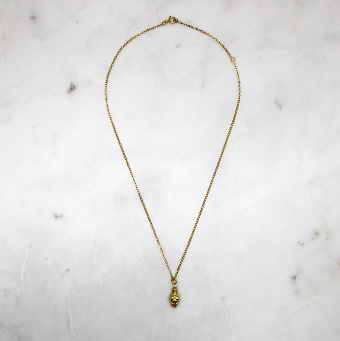 Venus Of Willendorf Necklace, Gold Necklace, Mother Goddess, Fertility Symbol