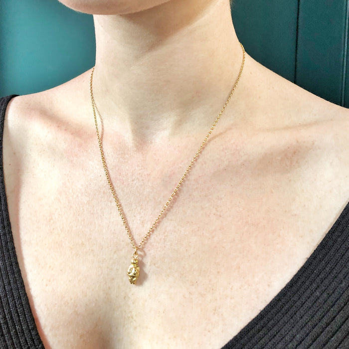 Venus Of Willendorf Necklace, Gold Necklace, Mother Goddess, Fertility Symbol