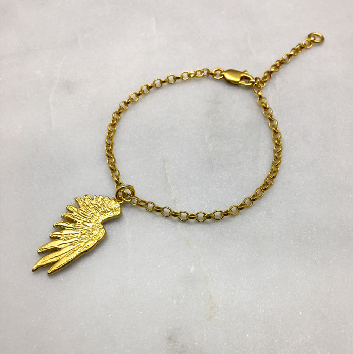 Gold Single Wing Bracelet