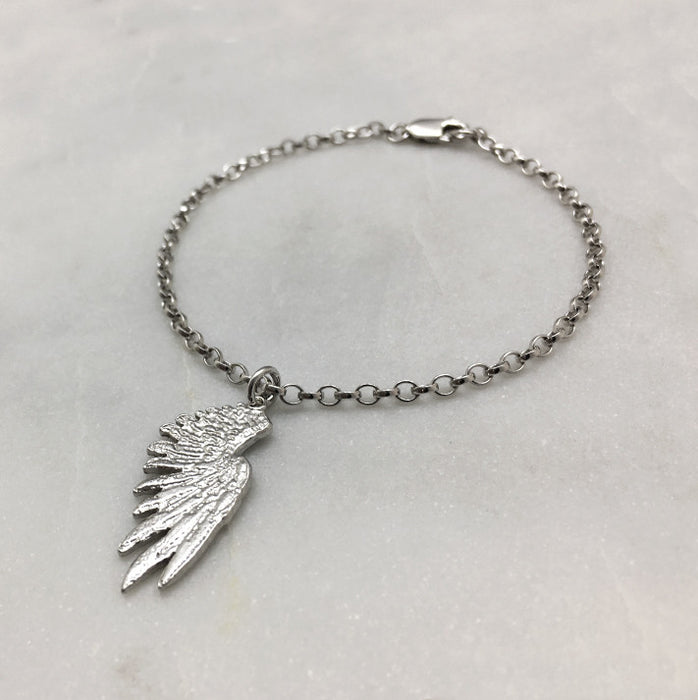 Single Silver Wing Bracelet
