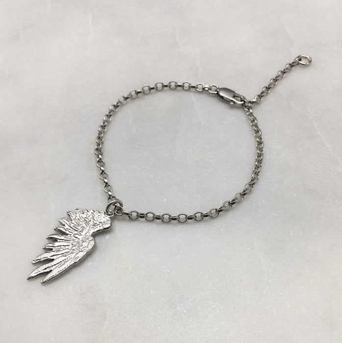 Single Silver Wing Bracelet