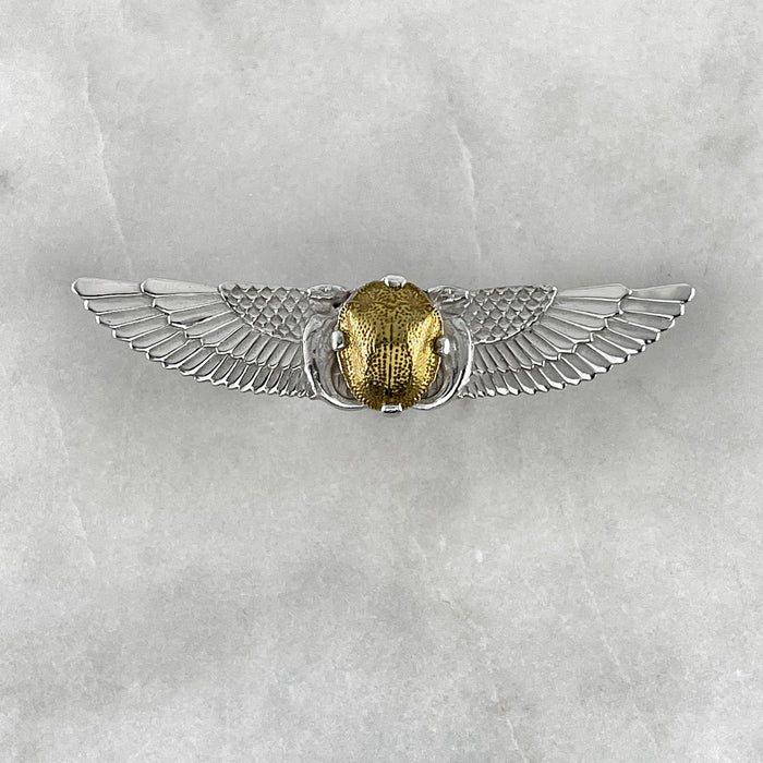 Winged Golden Scarab Ring