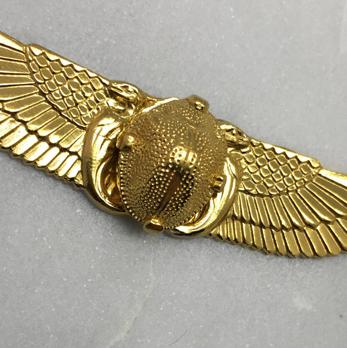 Winged Gold Scarab Beetle Necklace