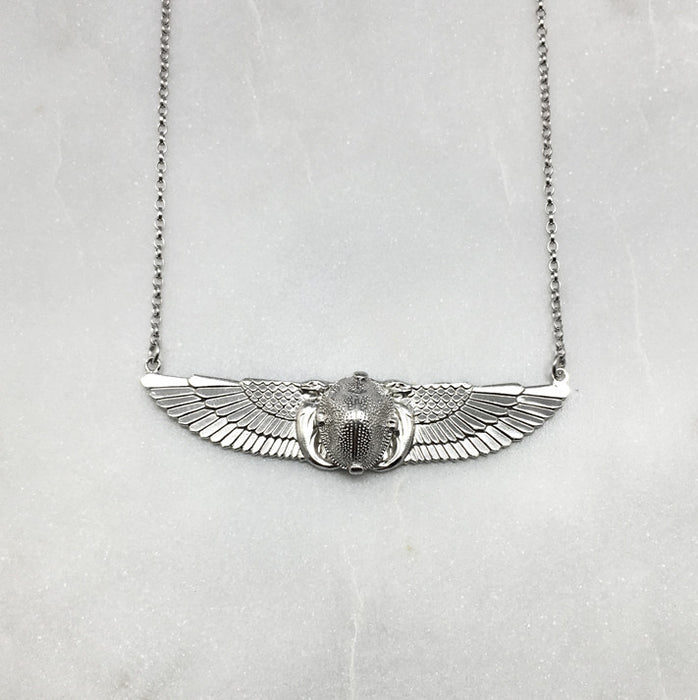 Winged Scarab Beetle Necklace