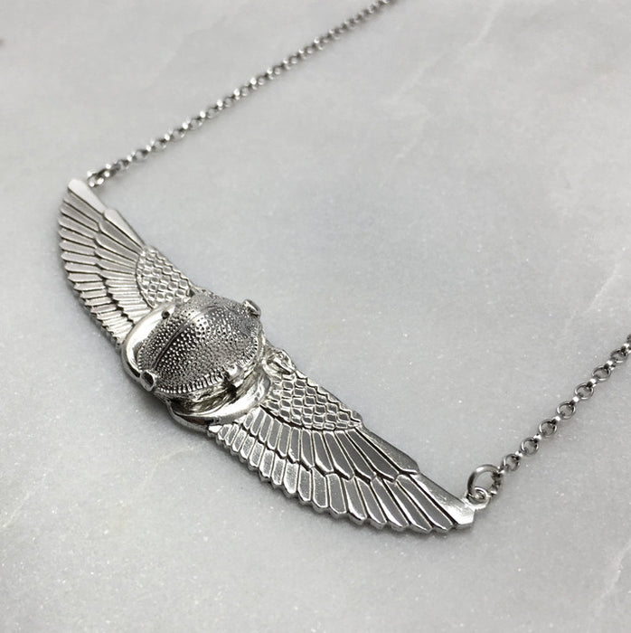 Winged Scarab Beetle Necklace