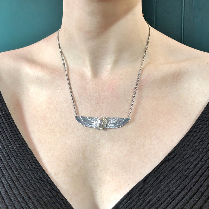 Winged Scarab Beetle Necklace