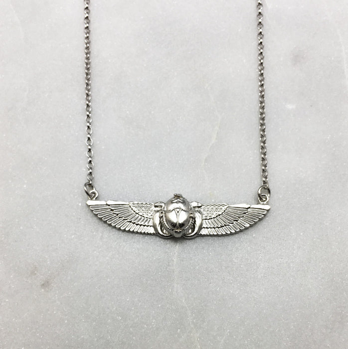 Small Winged Scarab Beetle Necklace