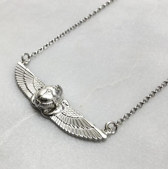 Small Winged Scarab Beetle Necklace