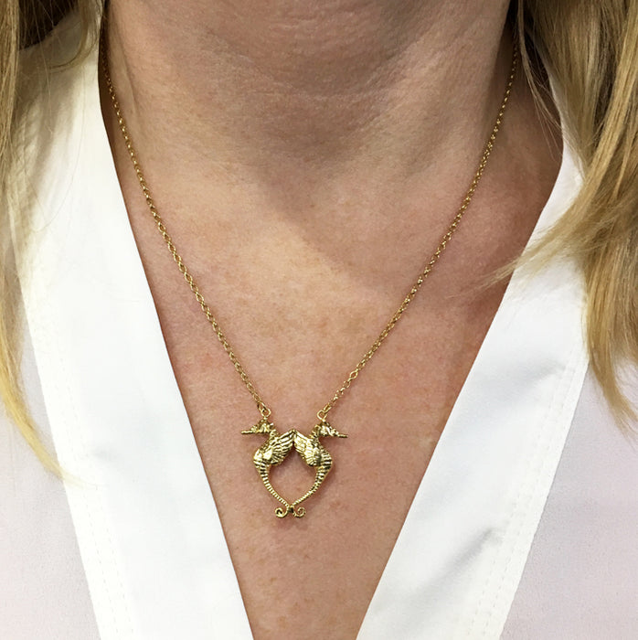 gold seahorse necklace jewel thief brighton